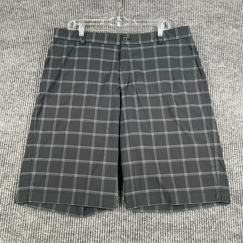 Nike Golf Shorts Mens Size 36 Black Plaid Chino Performance Dri Fit Outdoor